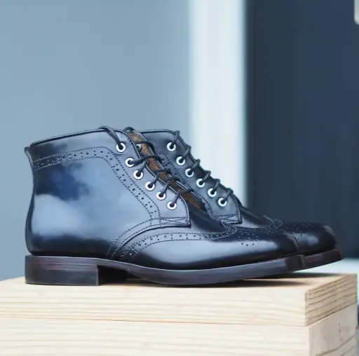 Azure Wingtip Boot - Luxury Heritage