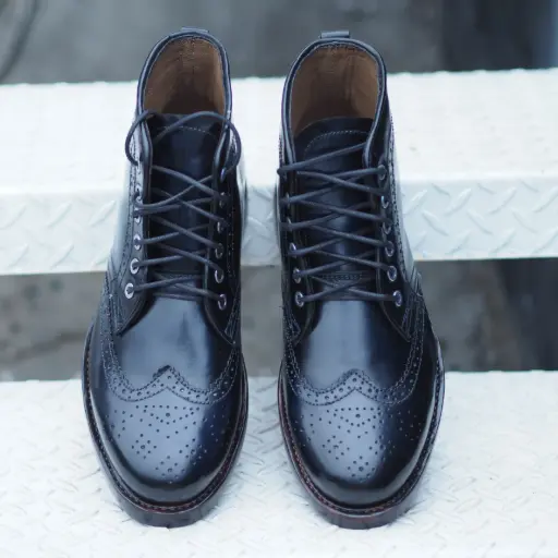 Azure Wingtip Boot - Luxury Heritage